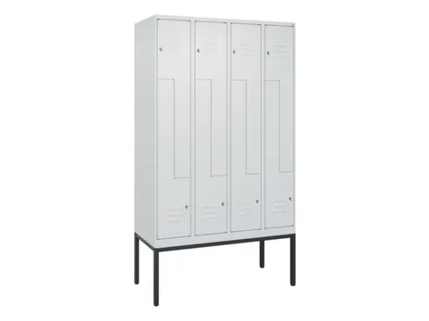 Z-garderobekast,HxBxD 2120x1200x500mm,vak B 150/300mm,cil.-slot