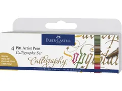 Tekenstift Faber-Castell Pitt Artist Pen kalligrafieset van 4st