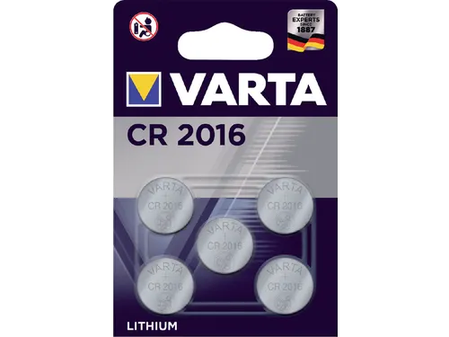 Batterij Varta knoopcel CR2016 lithium blister à 5 stuks