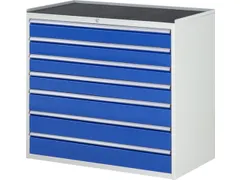 ladekast 1035x1145x650mm 7laden cilinderslot RAL7035 RAL5010 metaal