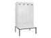 locker met bank,voor scheiding van kleding,HxBxD 2120x1200x815mm,4vak