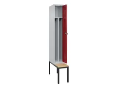 locker met bank,voor scheiding van kleding,HxBxD 2120x300x815mm,1vak