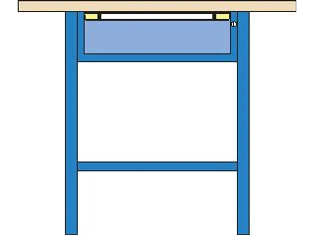werkbank,HxBxD 845x1000x700mm,multiplexblad,RAL7035,front RAL7035