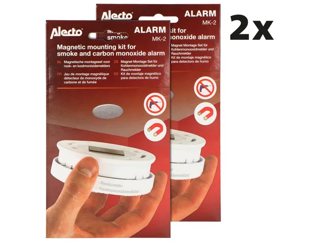 Montageset Alecto voor rookmelders magneetplaat 2 stuks MK-2 TWIN