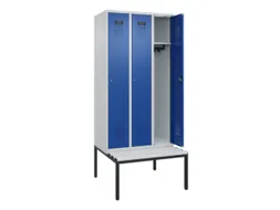 locker met bank,HxBxD 2120x900x815mm,3vak,vak B 300mm,cilinderslot