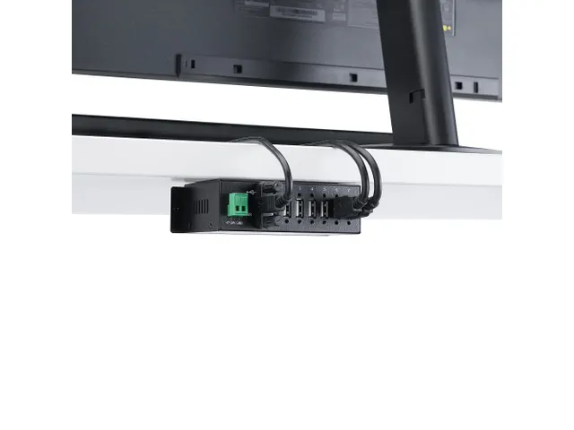 7-Port industriële USB 2.0 hub metalen USB-A hub met DIN-rail montage