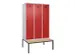 locker met bank,voor scheiding van kleding,HxBxD 2120x1200x815mm,3vak