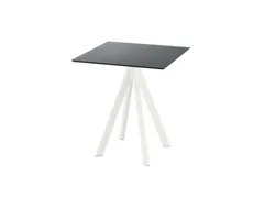 bistrotafel,HxBxD 730x700x700mm,rechthoekig,4voeten wit,blad HPL zwart