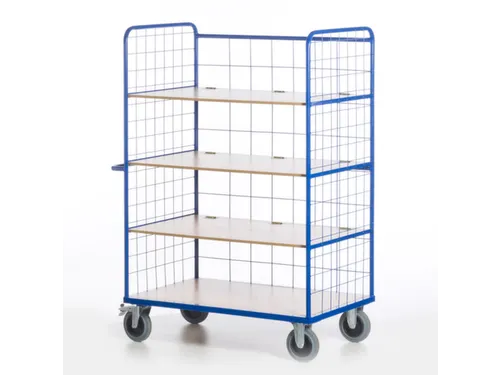 etagewagen,draagverm. 600kg,4etage(s),laadvl. LxB 1200x740mm,houtetage