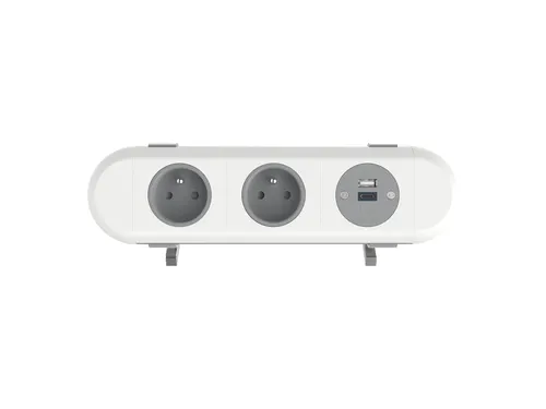 Desktop stekkerdoos Power Polar 2-voudig Penaarde + USB A en C 25W Wit
