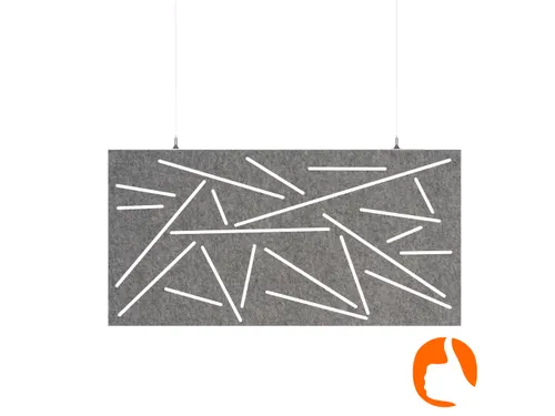Akoestisch plafondpaneel met patroon uitsnede 60x120cm Grijs