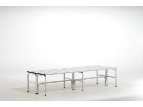 dubbele zitbank,HxLxD 450x1500x700mm,alu. lijsten,frame RVS RAL7035