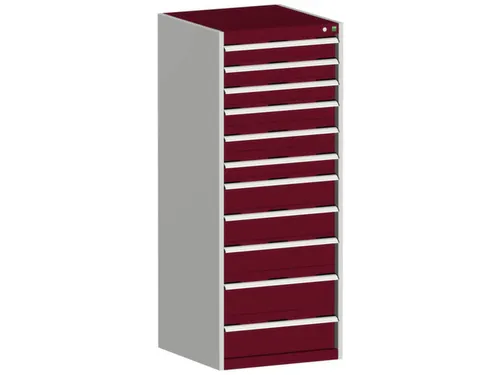 ladekast HxBxD 1600x650x650mm 11laden RAL7035 front RAL3004