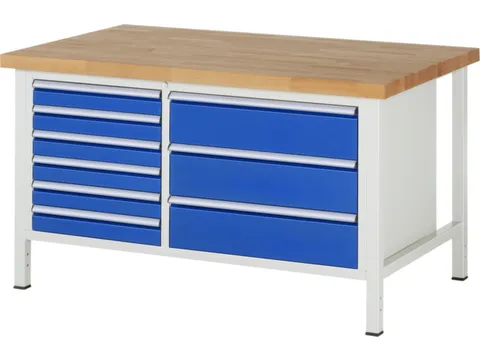 werkbank,HxBxD 840-1040x1500x900mm,beukblad,draagverm. 1250kg,4voeten