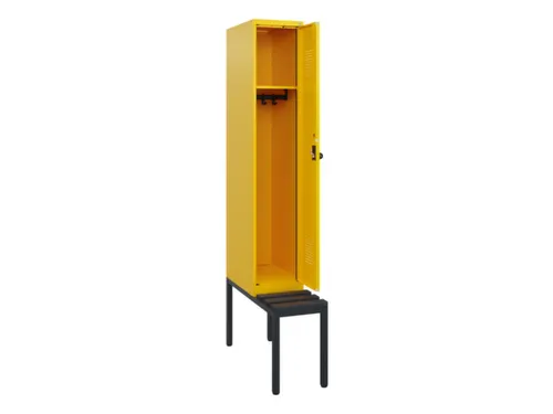 locker met bank,HxBxD 1950x300x815mm,1vak,vak B 300mm,draaigrendel
