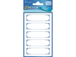huishoudetiket Z-design Home pakje a 3 vel blauw gekaderd