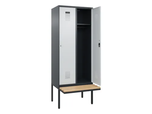 locker met bank,HxBxD 2120x800x815mm,2vak,vak B 400mm,cilinderslot