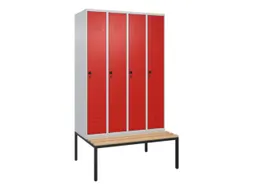 locker voor scheiding van kleding,HxBxD 2120x1200x815mm,4vak