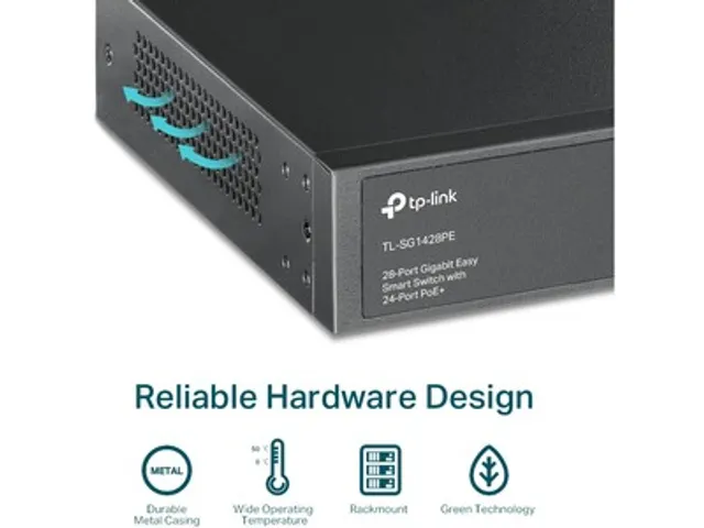 28-Poorts Gigabit Easy Smart Switch met 24-poorts PoE
