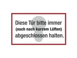 deurbord,Deze deur altijd (ook na kort luchten),folie,rood/wit/zwart