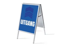 Stoepbord A1 complete set met print "UITGANG" Blauw