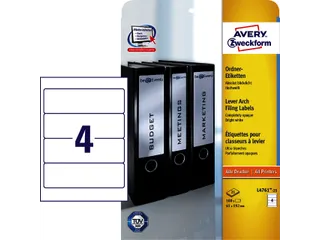 Avery L4761-25 Rugetiket 61x192mm Zelfklevend Wit 100 stuks - 6