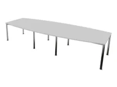 vergadertafel,HxBxD 740x3600x1400mm,vatvormig,MP-lichtgrijs