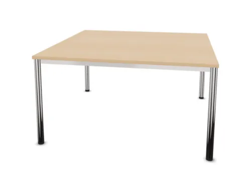 vergadertafel 74x140x140cm vierkant 4voeten verchroomd NE-esdoorn