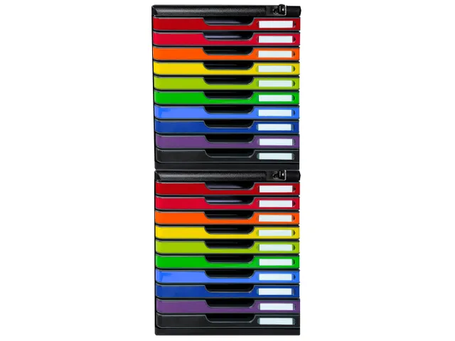 Ladenbox Modulo A4 10 Laden Afsluitbaar Met Sleutel Harlekijn Glossy