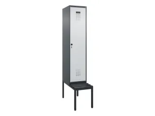 locker met bank,voor scheiding van kleding,HxBxD 2120x400x815mm,1vak - 2
