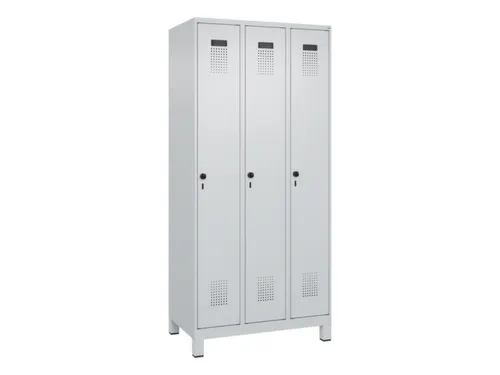locker,HxBxD 1950x900x500mm,3vak,vak B 300mm,draaigrendel,voeten