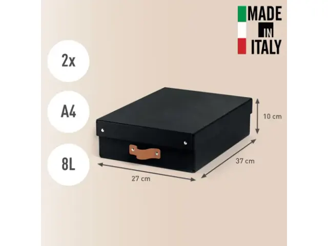 Boîte de rangement Leitz Puro avec couvercle 8L noir set 2 pièces