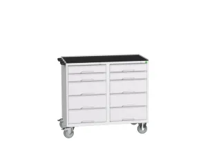 montagetafel 965x1050x550mm staalblad 10 laden duwbeugel front RAL7035 - 1