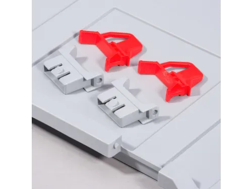 Sluitclips V. Euronorm-Bak Schuif-/scharniersluiting Grijs/rood