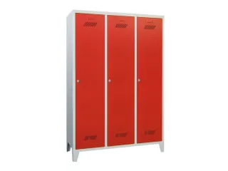 lockerkast,HxBxD 1850x1200x500mm,3vak,RAL7035,front RAL3000 - 5