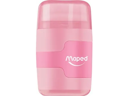 potloodslijper + gom Connect Soft Touch assorti pastelkleuren, op blis