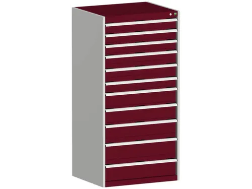 ladekast HxBxD 1600x800x650mm 11laden RAL7035 front RAL3004