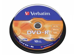 Verbatim 43523 DVD-R Matt Silver 10 Stuks