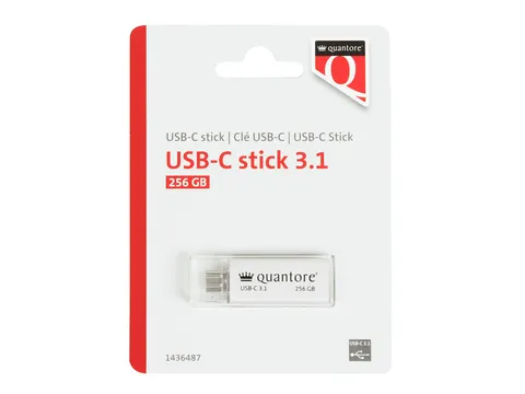 USB stick 3.1 Quantore USB-C 256GB zilver