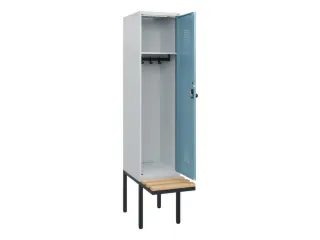locker met bank,HxBxD 1950x400x815mm,1vak,vak B 400mm,draaigrendel - 1