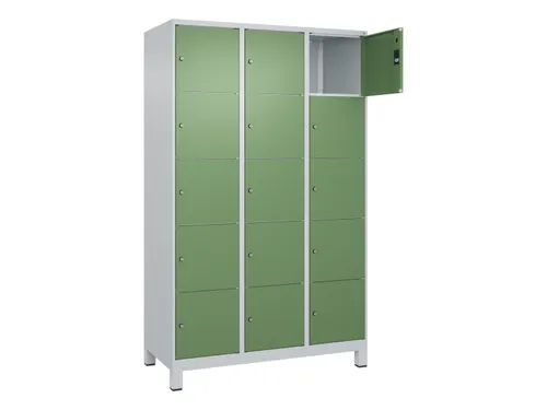 lockerkast,HxBxD 1950x1200x500mm,3x5vakken,vak B 400mm,cil.-slot