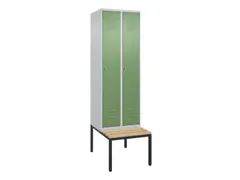locker met bank,HxBxD 2120x600x815mm,2vak,vak B 300mm,cil.-slot