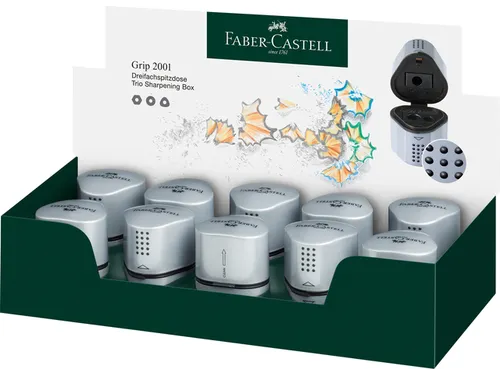 Puntenslijper Faber-Castell 2001 trio grip zilver