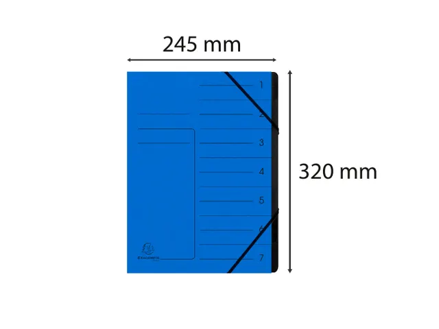 Trieur agrafé avec élastiques intérieur noir 7 compartiments - A4 -