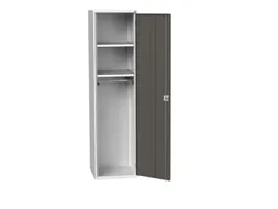 Lockerkast 2000x525x550mm 2 vakken, vleugeldeur, RAL7035 + RAL7016