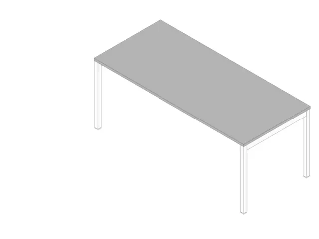 bureau HxBxD 730x1800x800mm blad grijs 4-voeten wit