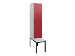 locker met bank,HxBxD 1950x400x815mm,1vak,vak B 400mm,draaigrendel