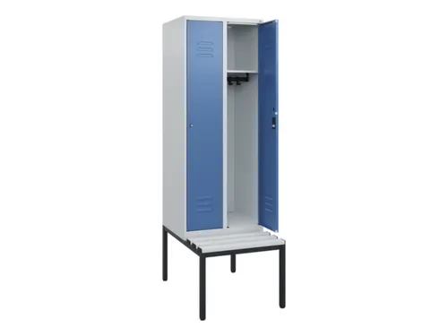 locker met bank,HxBxD 1950x600x815mm,2vak,vak B 300mm,cil.-slot