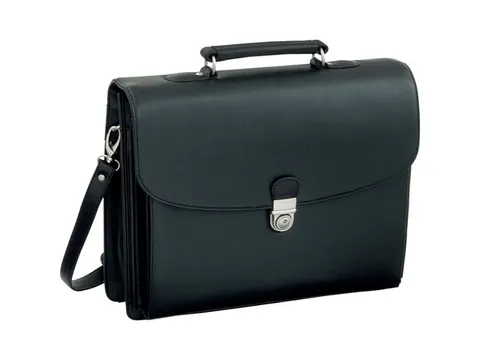 Aktetas Alassio FORTE. Zwart kunstleer.