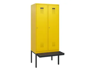 locker met bank,HxBxD 1950x800x815mm,2vak,vak B 400mm,cilinderslot - 2